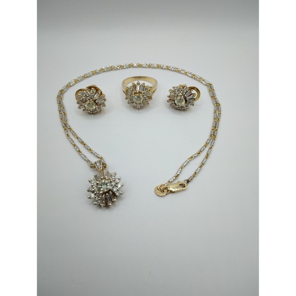 14kt Gold & Diamond Flower set 4.55ct 22.03 Grams - Picture 1 of 10
